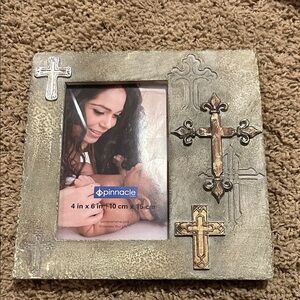 Gold and Silver Cross Accent Frame